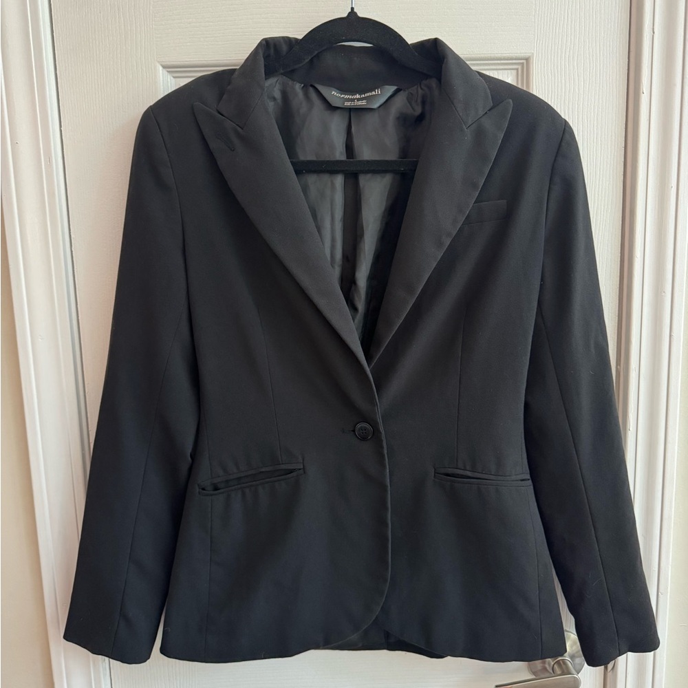 NORMA KAMALI Black Women's Single Button Blazer Size 4